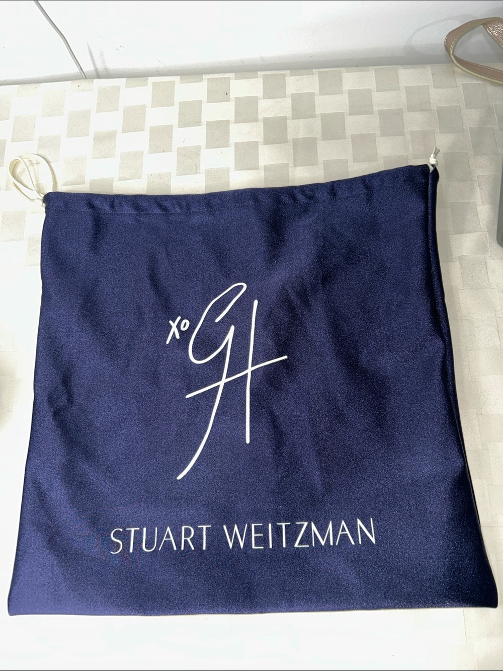 Stuart Weitzman Drawstring Dust Bag with Gigi Hadid Signature